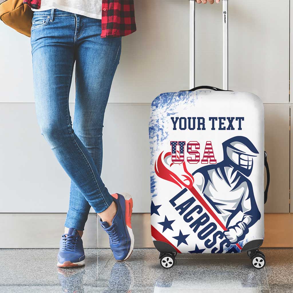 Custom United States Lacrosse Luggage Cover 2025 Grunge Style