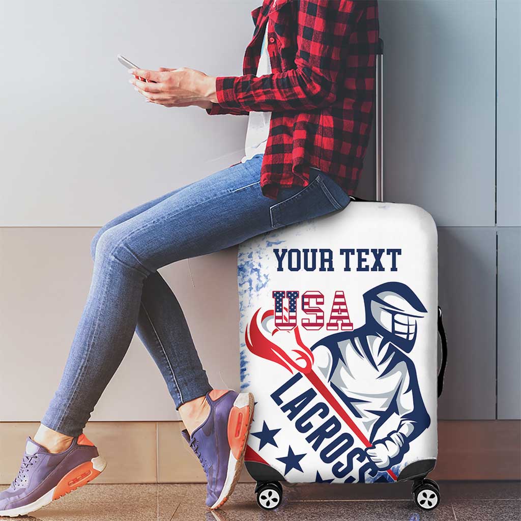 Custom United States Lacrosse Luggage Cover 2025 Grunge Style