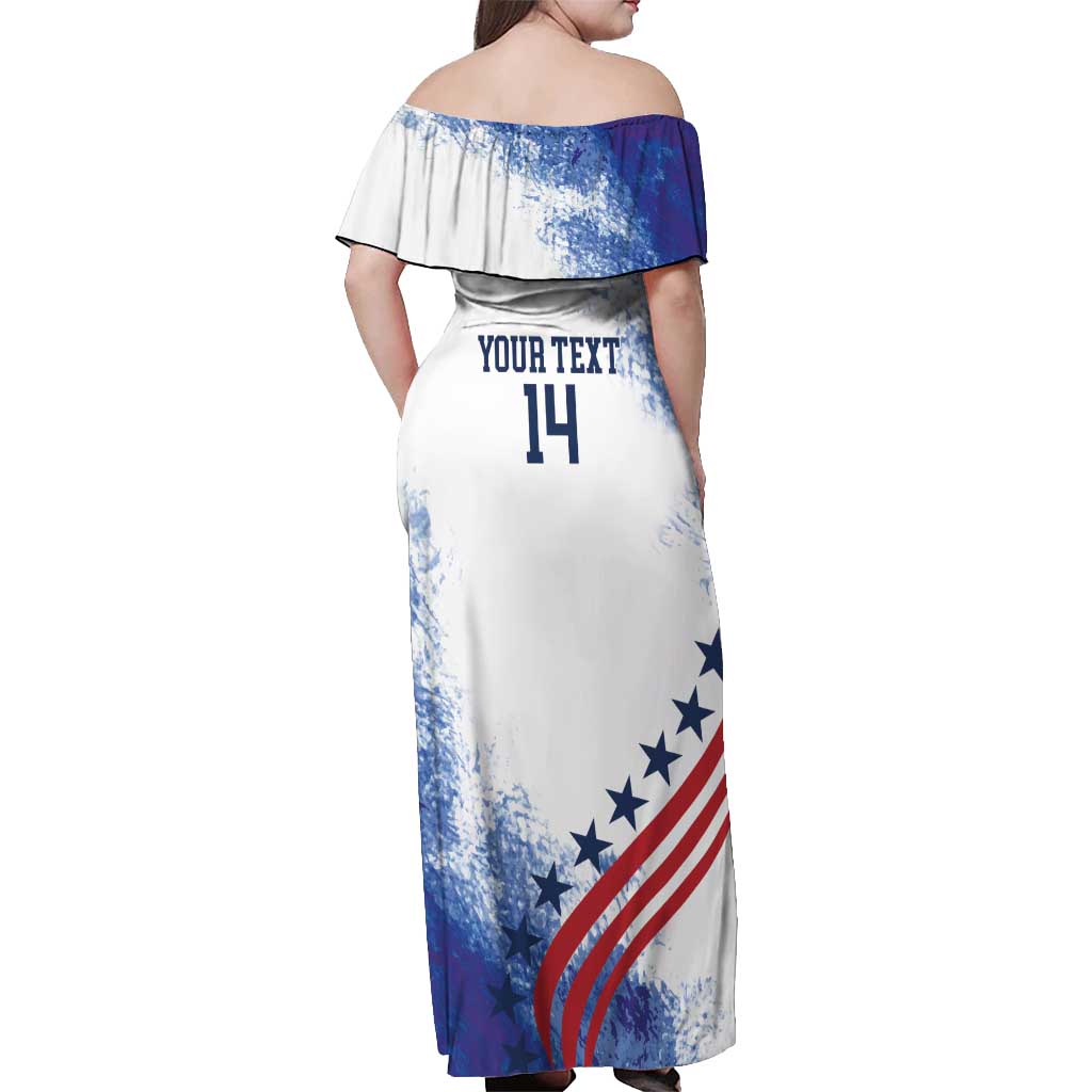 Custom United States Lacrosse Off Shoulder Maxi Dress 2025 Grunge Style