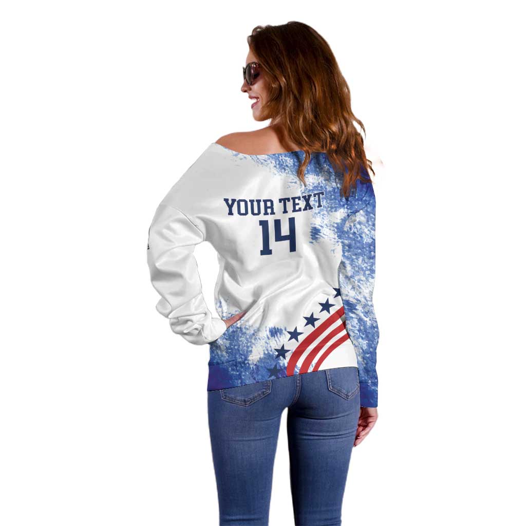 Custom United States Lacrosse Off Shoulder Sweater 2025 Grunge Style