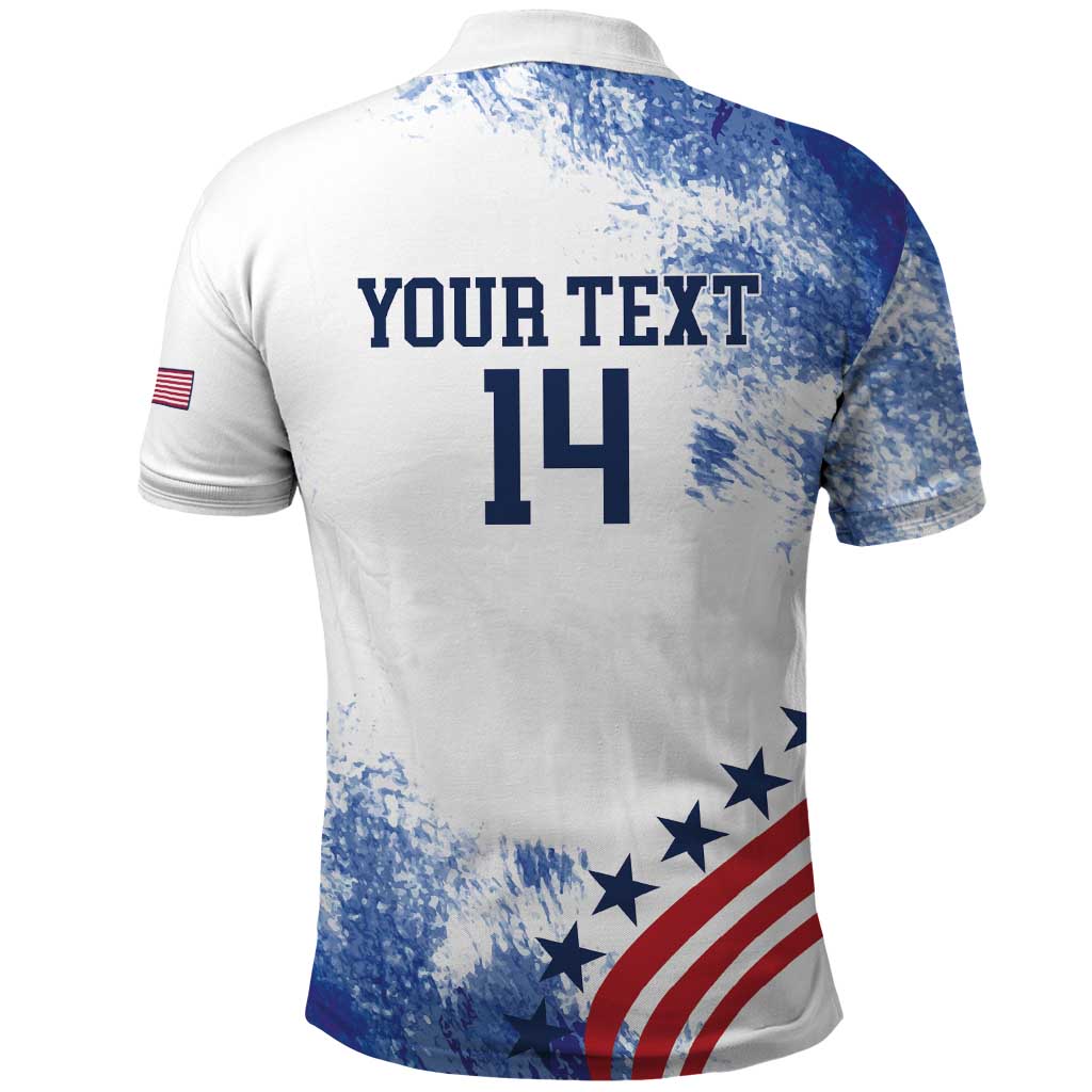 Custom United States Lacrosse Polo Shirt 2025 Grunge Style