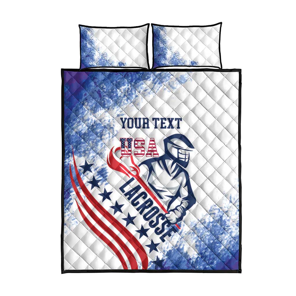 Custom United States Lacrosse Quilt Bed Set 2025 Grunge Style