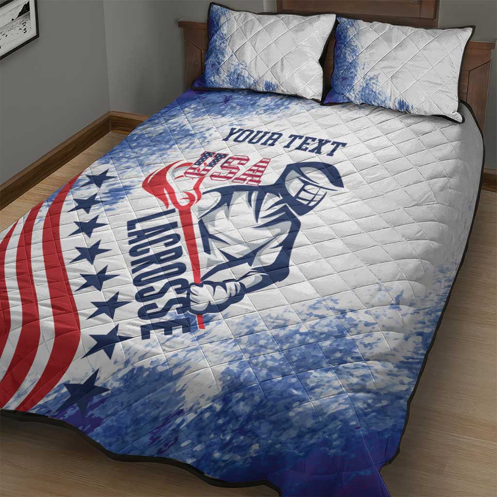 Custom United States Lacrosse Quilt Bed Set 2025 Grunge Style