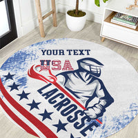 Custom United States Lacrosse Round Carpet 2025 Grunge Style