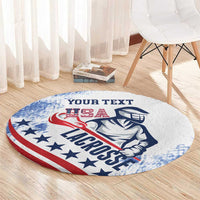 Custom United States Lacrosse Round Carpet 2025 Grunge Style