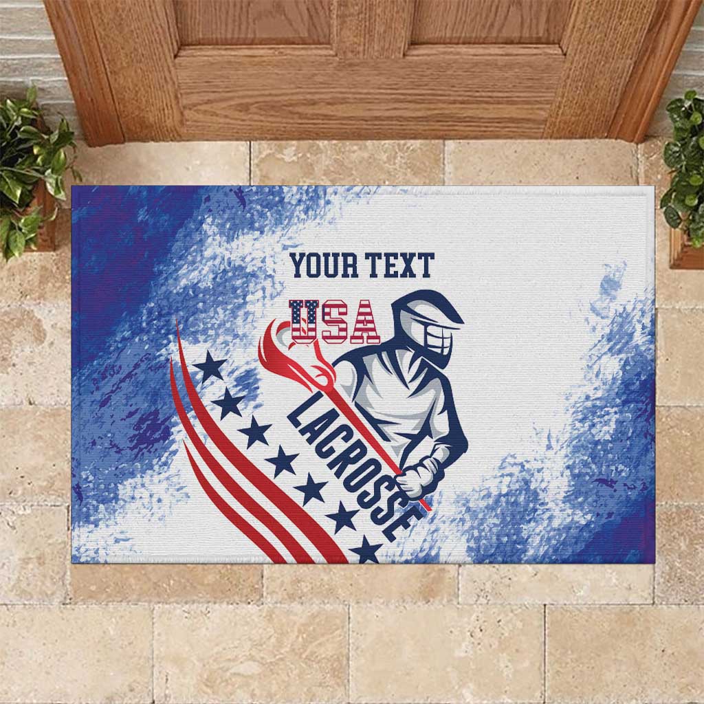 Custom United States Lacrosse Rubber Doormat 2025 Grunge Style