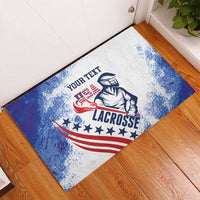 Custom United States Lacrosse Rubber Doormat 2025 Grunge Style