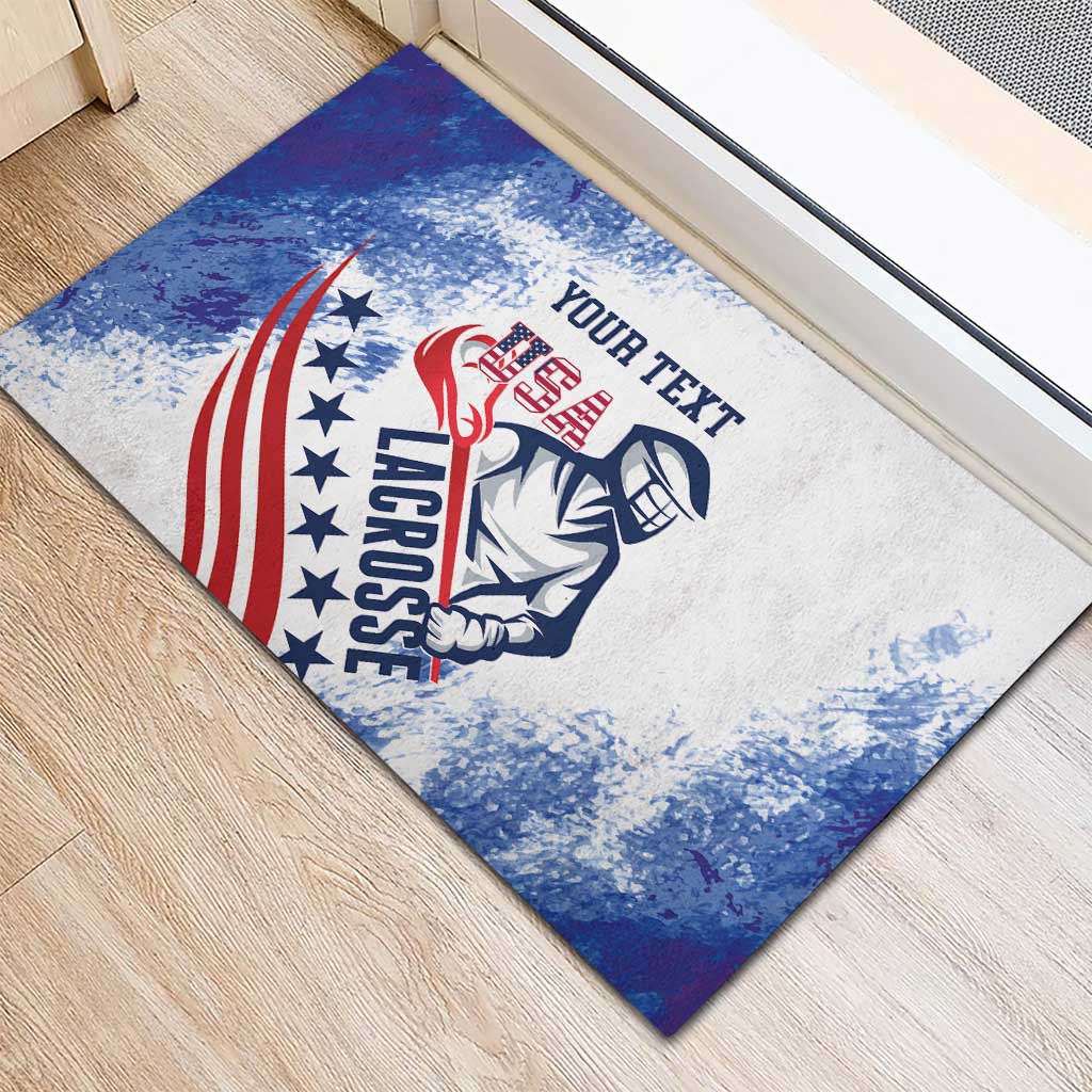 Custom United States Lacrosse Rubber Doormat 2025 Grunge Style