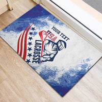 Custom United States Lacrosse Rubber Doormat 2025 Grunge Style
