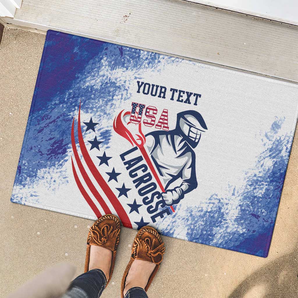 Custom United States Lacrosse Rubber Doormat 2025 Grunge Style
