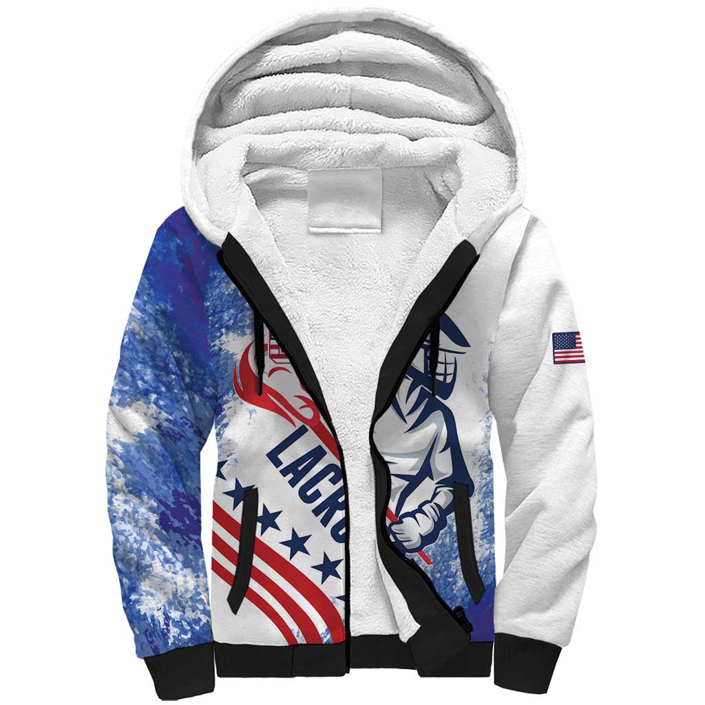 Custom United States Lacrosse Sherpa Hoodie 2025 Grunge Style