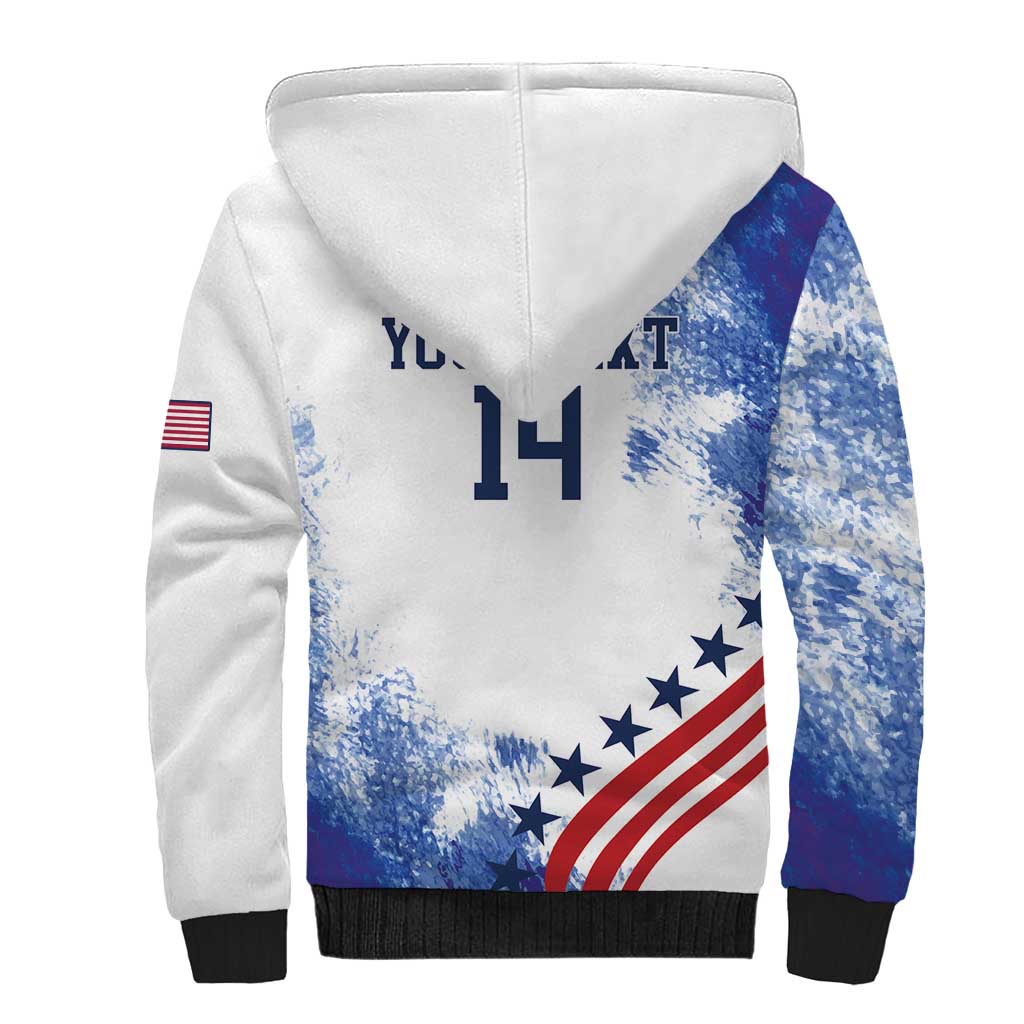 Custom United States Lacrosse Sherpa Hoodie 2025 Grunge Style