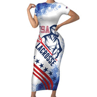 Custom United States Lacrosse Short Sleeve Bodycon Dress 2025 Grunge Style