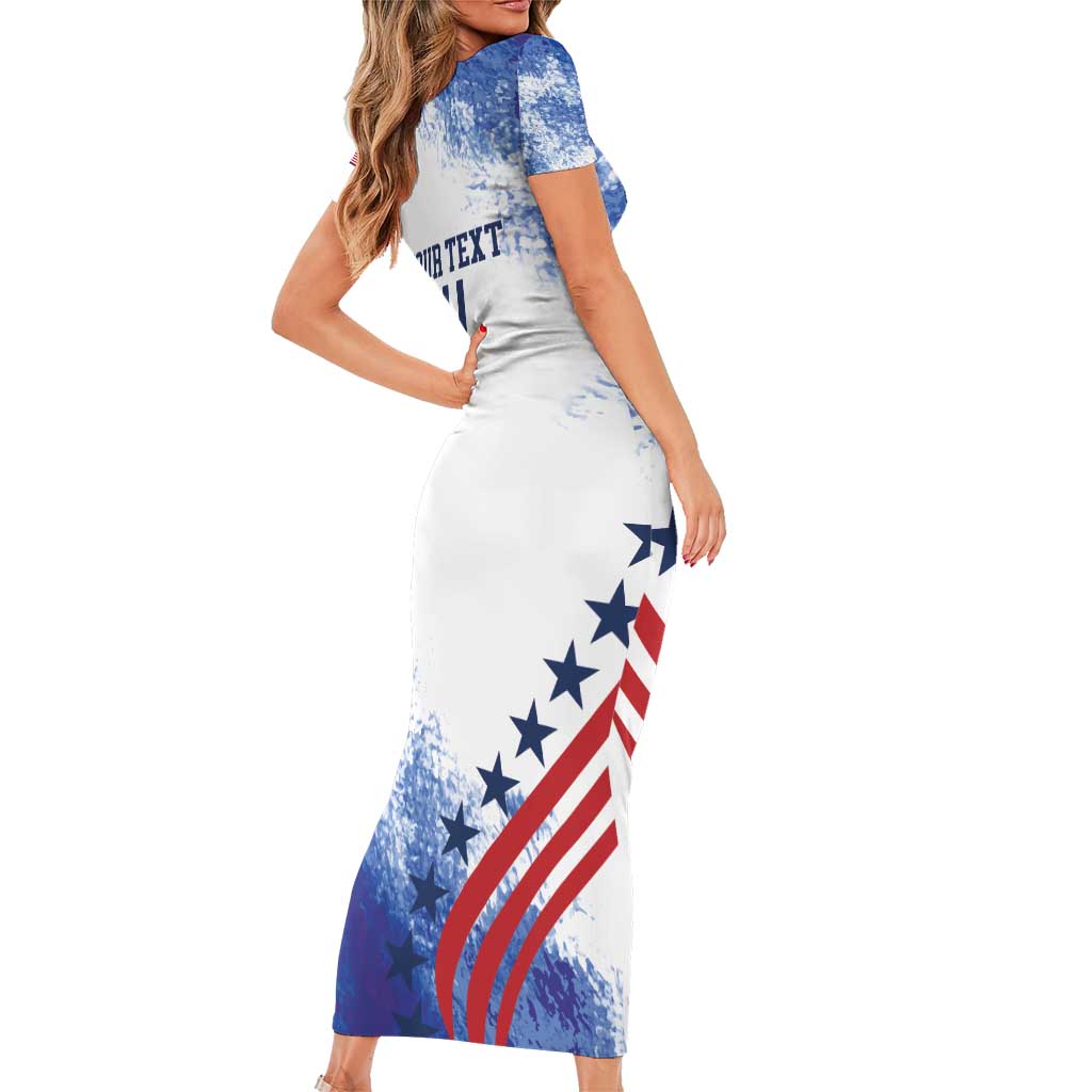 Custom United States Lacrosse Short Sleeve Bodycon Dress 2025 Grunge Style