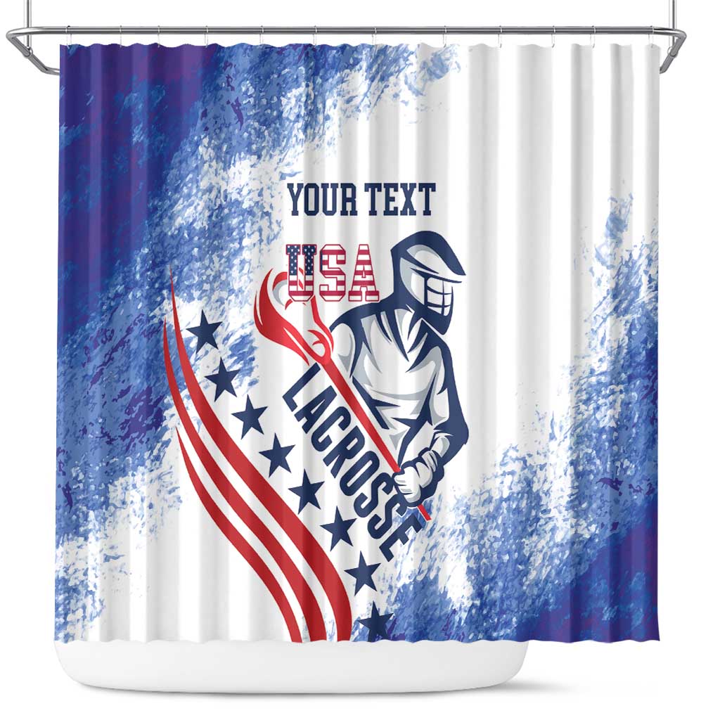 Custom United States Lacrosse Shower Curtain 2025 Grunge Style