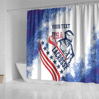 Custom United States Lacrosse Shower Curtain 2025 Grunge Style