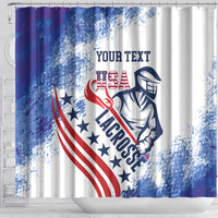 Custom United States Lacrosse Shower Curtain 2025 Grunge Style