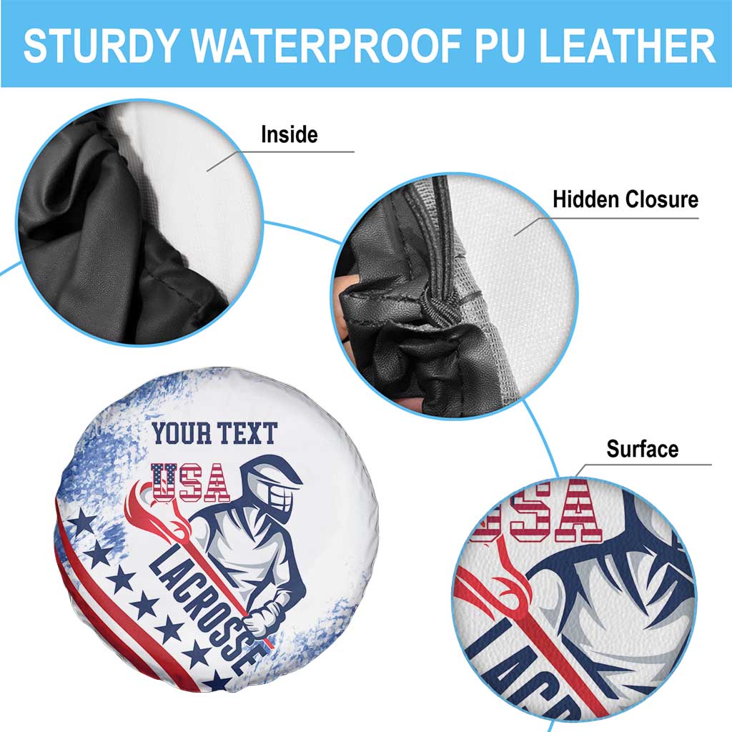 Custom United States Lacrosse Spare Tire Cover 2025 Grunge Style