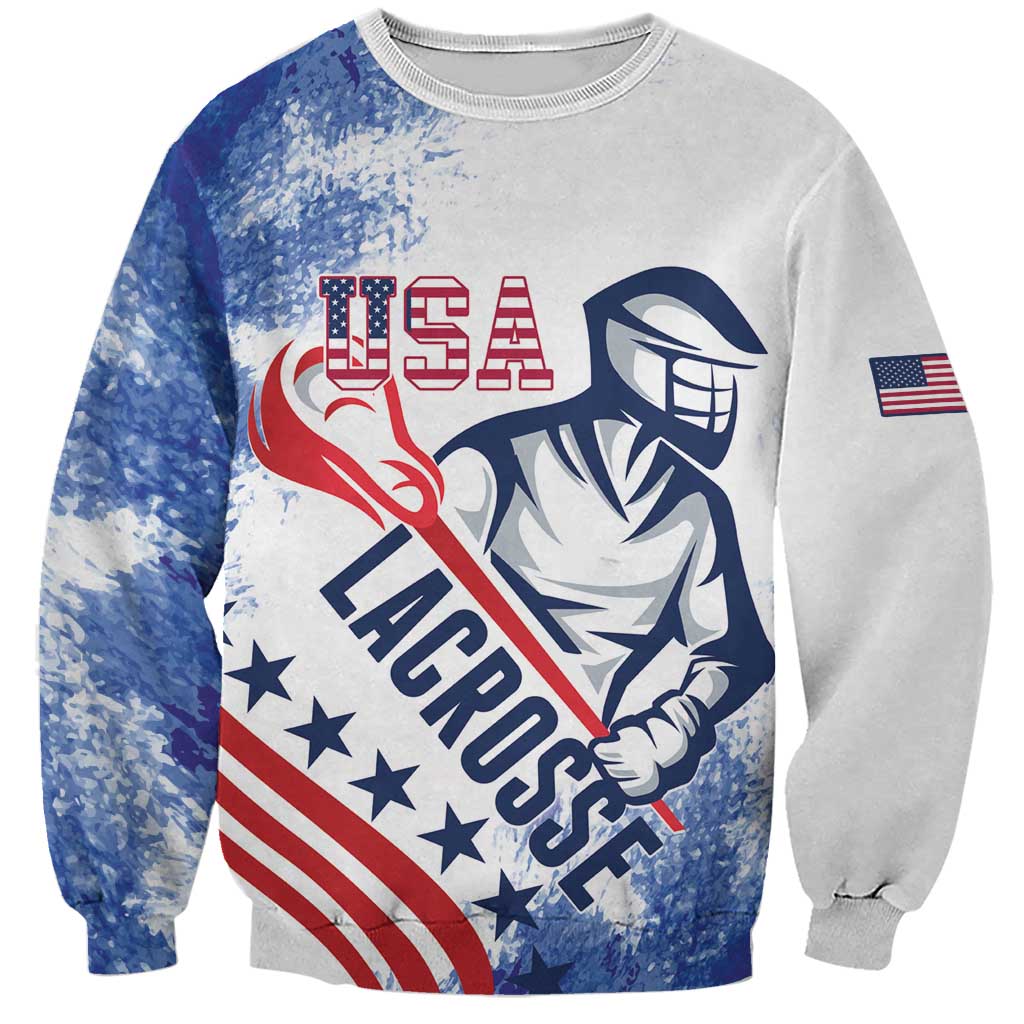 Custom United States Lacrosse Sweatshirt 2025 Grunge Style