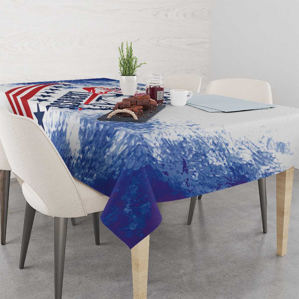 Custom United States Lacrosse Tablecloth 2025 Grunge Style