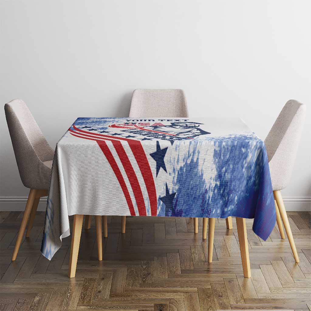 Custom United States Lacrosse Tablecloth 2025 Grunge Style