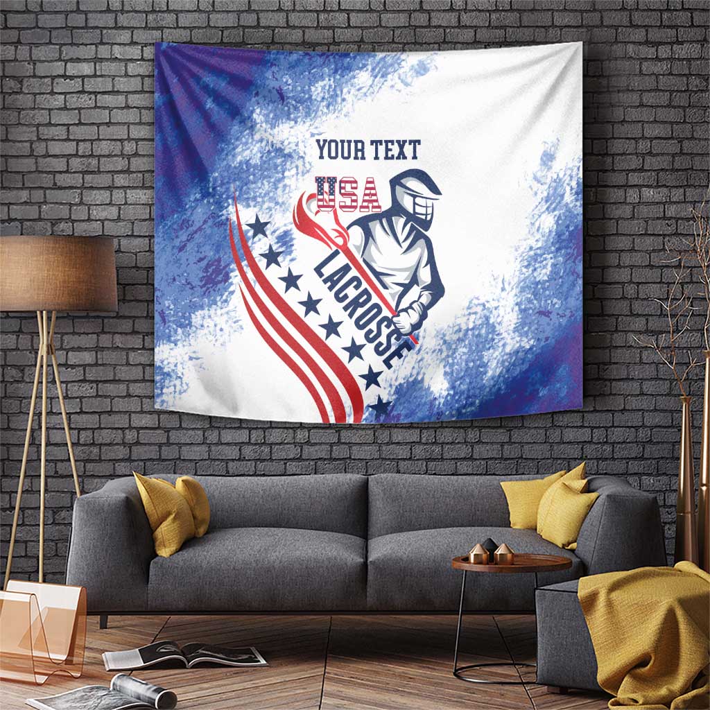 Custom United States Lacrosse Tapestry 2025 Grunge Style
