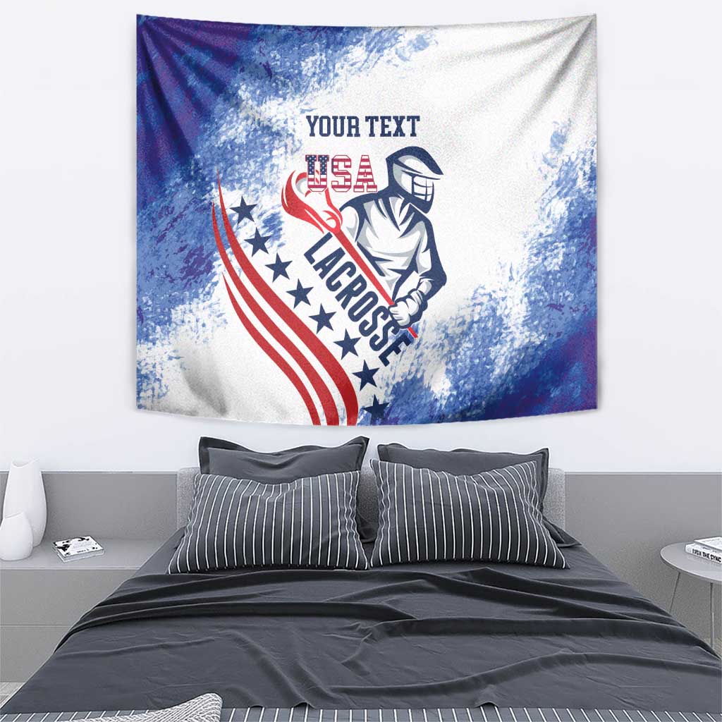 Custom United States Lacrosse Tapestry 2025 Grunge Style