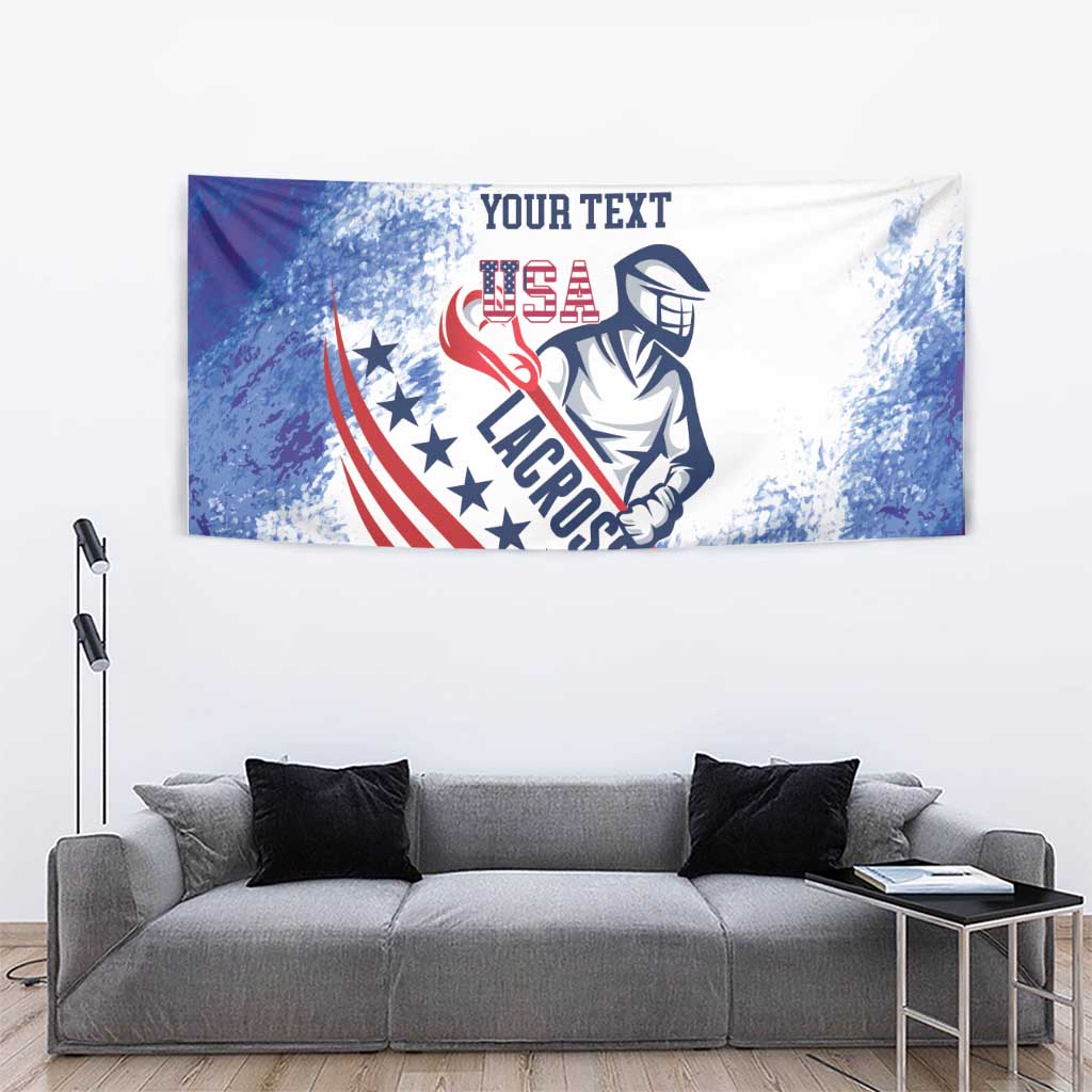 Custom United States Lacrosse Tapestry 2025 Grunge Style
