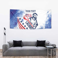 Custom United States Lacrosse Tapestry 2025 Grunge Style