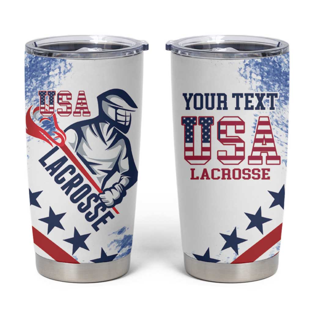 Custom United States Lacrosse Tumbler Cup 2025 Grunge Style