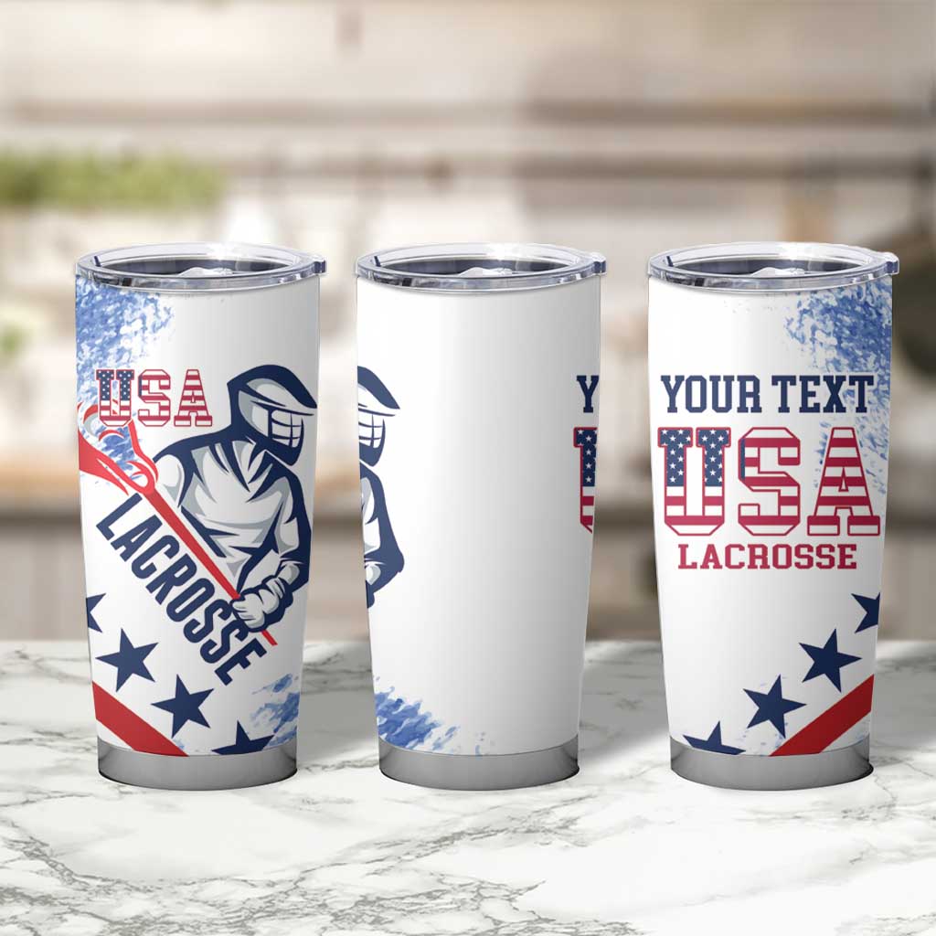 Custom United States Lacrosse Tumbler Cup 2025 Grunge Style