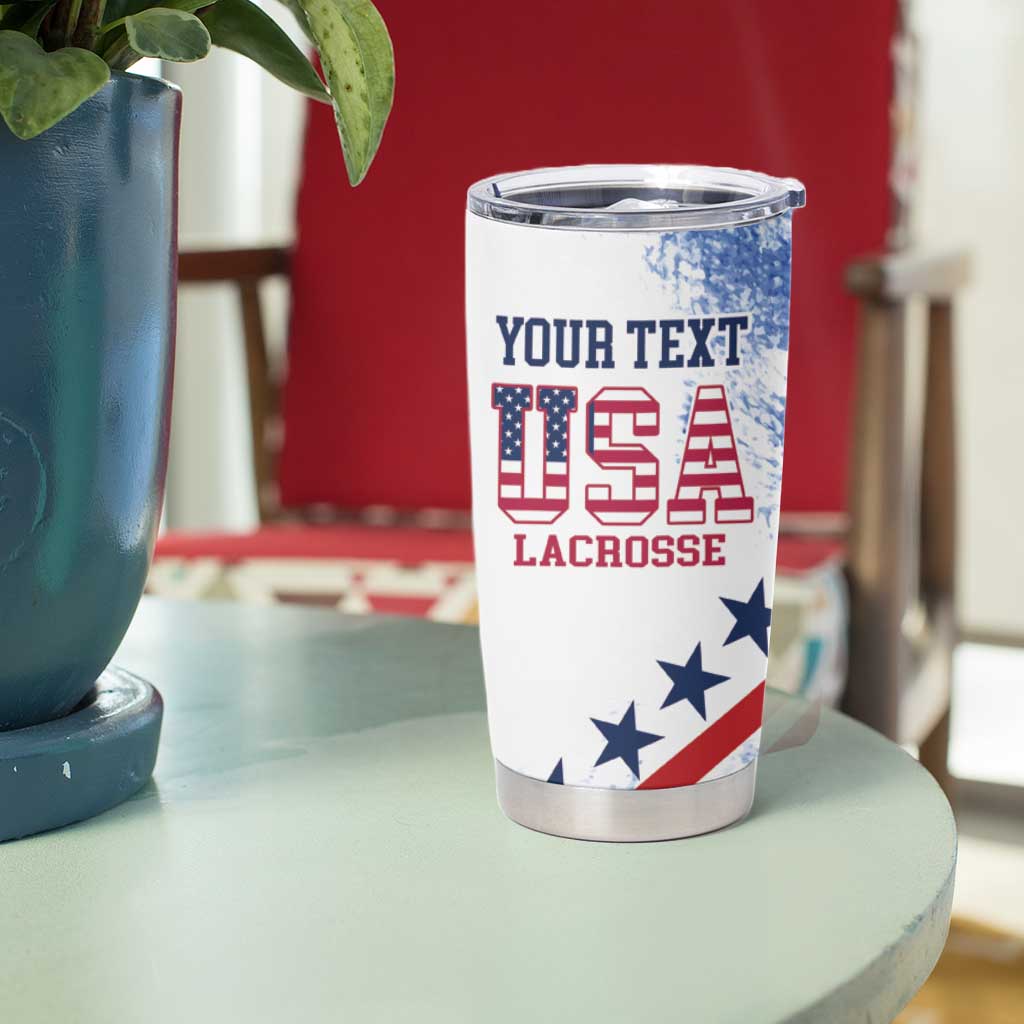 Custom United States Lacrosse Tumbler Cup 2025 Grunge Style