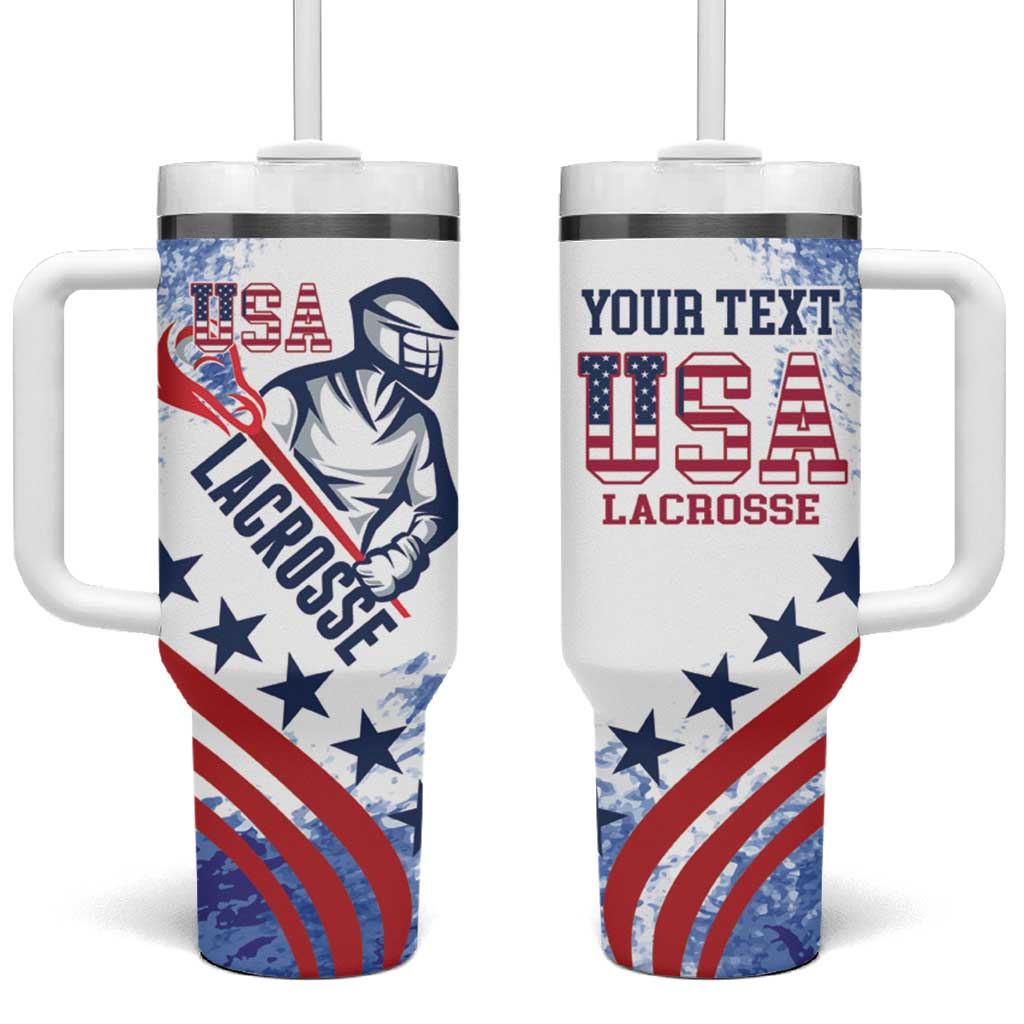 Custom United States Lacrosse Tumbler With Handle 2025 Grunge Style