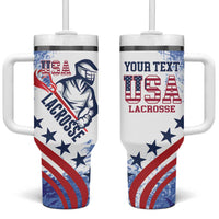 Custom United States Lacrosse Tumbler With Handle 2025 Grunge Style