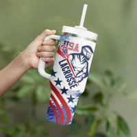 Custom United States Lacrosse Tumbler With Handle 2025 Grunge Style