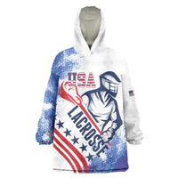 Custom United States Lacrosse Wearable Blanket Hoodie 2025 Grunge Style