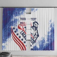 Custom United States Lacrosse Window Curtain 2025 Grunge Style