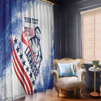 Custom United States Lacrosse Window Curtain 2025 Grunge Style