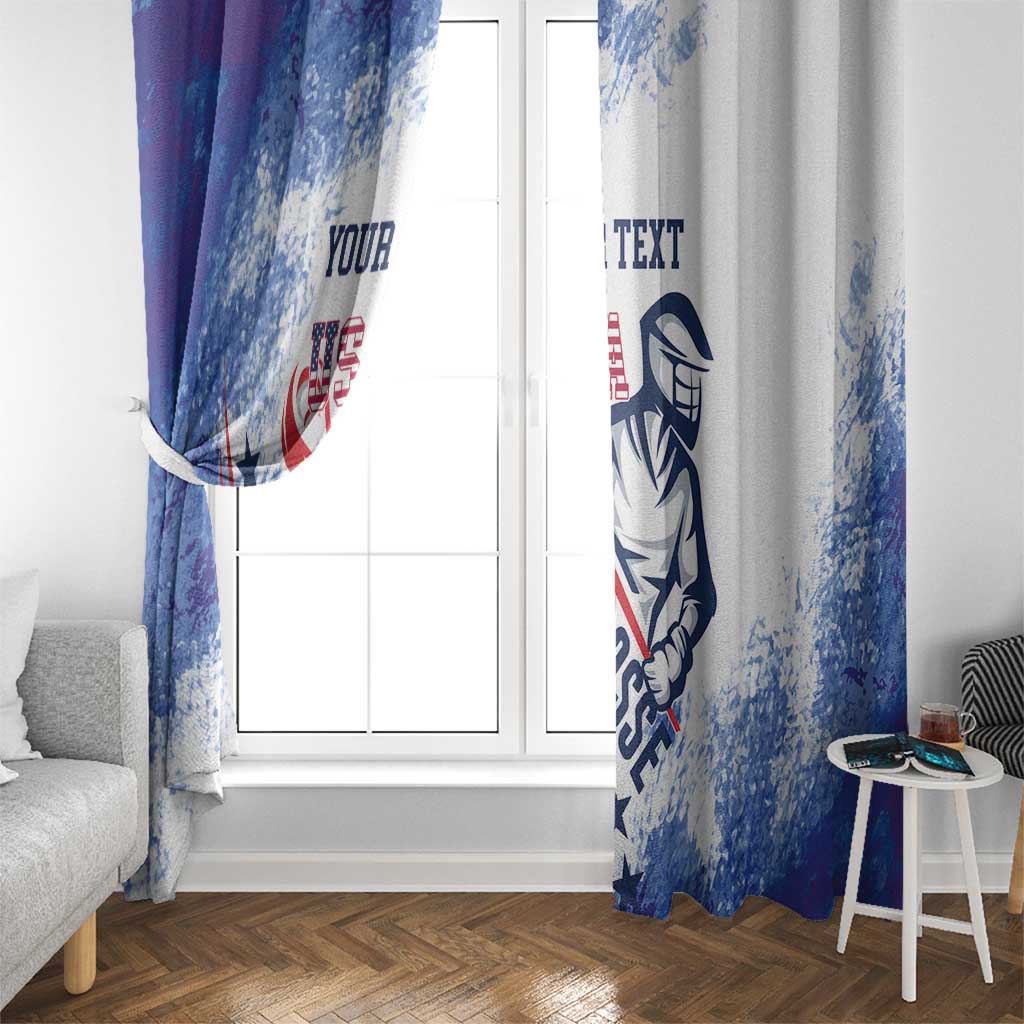 Custom United States Lacrosse Window Curtain 2025 Grunge Style