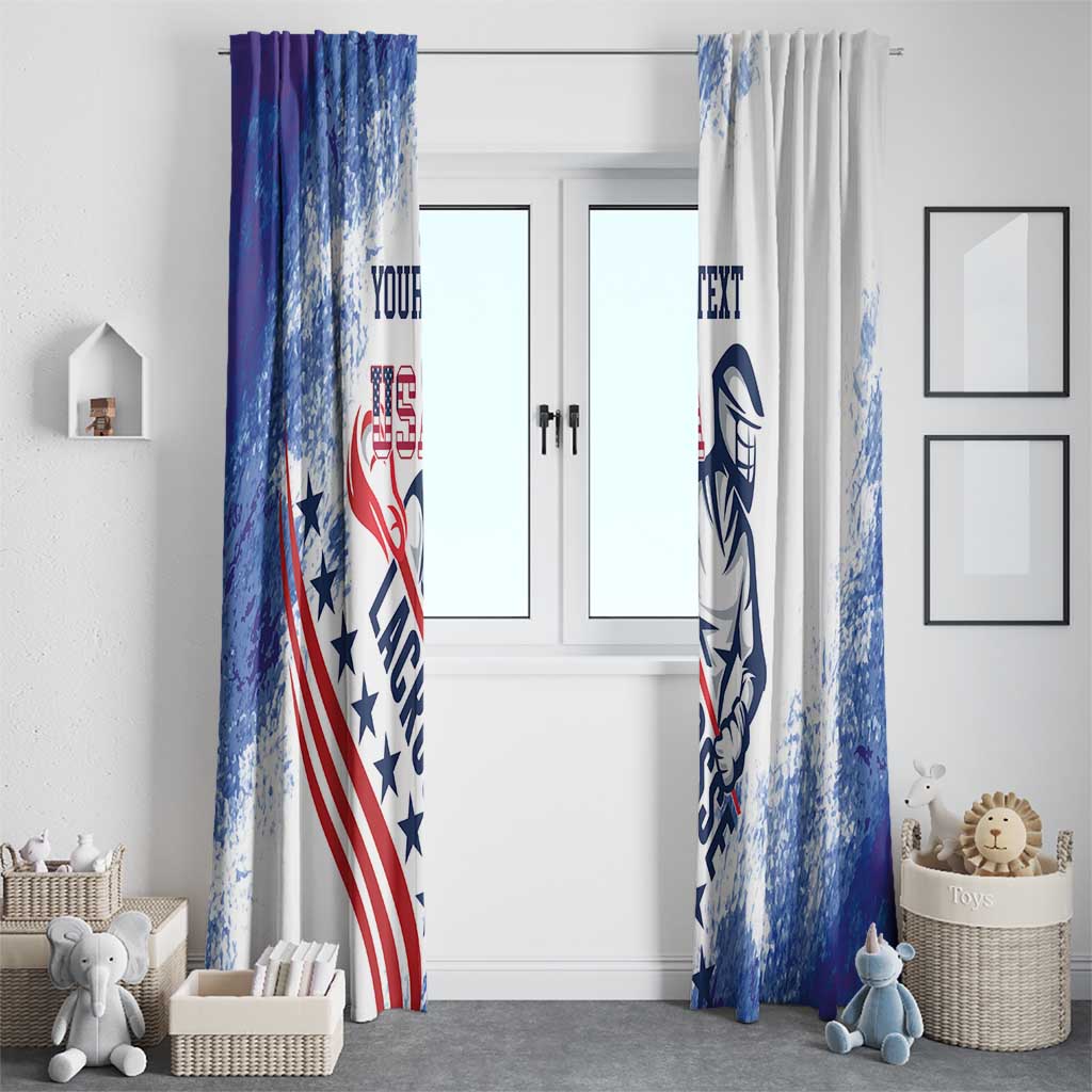 Custom United States Lacrosse Window Curtain 2025 Grunge Style