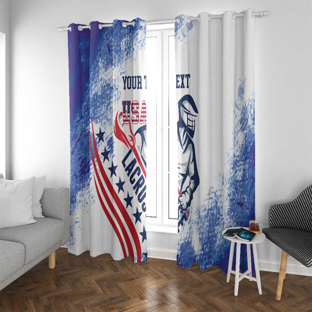 Custom United States Lacrosse Window Curtain 2025 Grunge Style