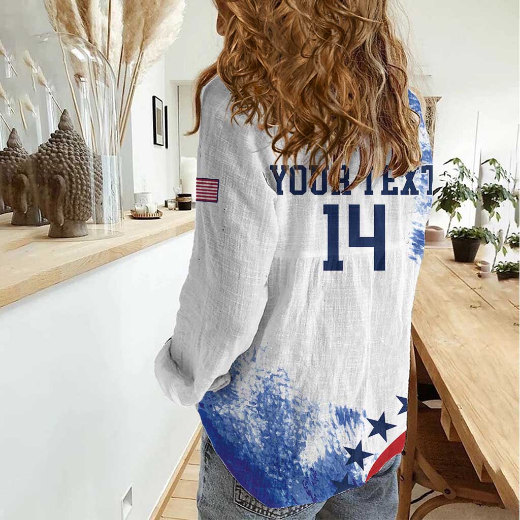Custom United States Lacrosse Women Casual Shirt 2025 Grunge Style