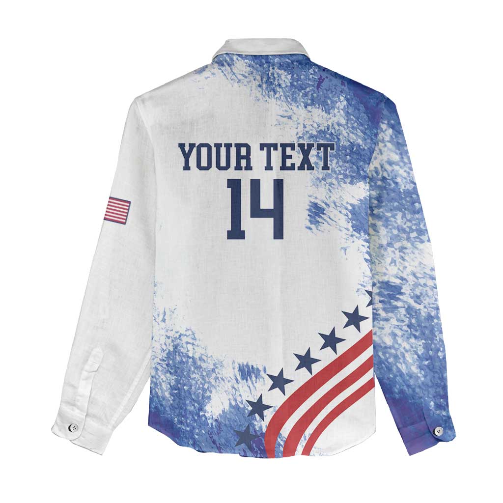 Custom United States Lacrosse Women Casual Shirt 2025 Grunge Style