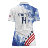 Custom United States Lacrosse Women Polo Shirt 2025 Grunge Style