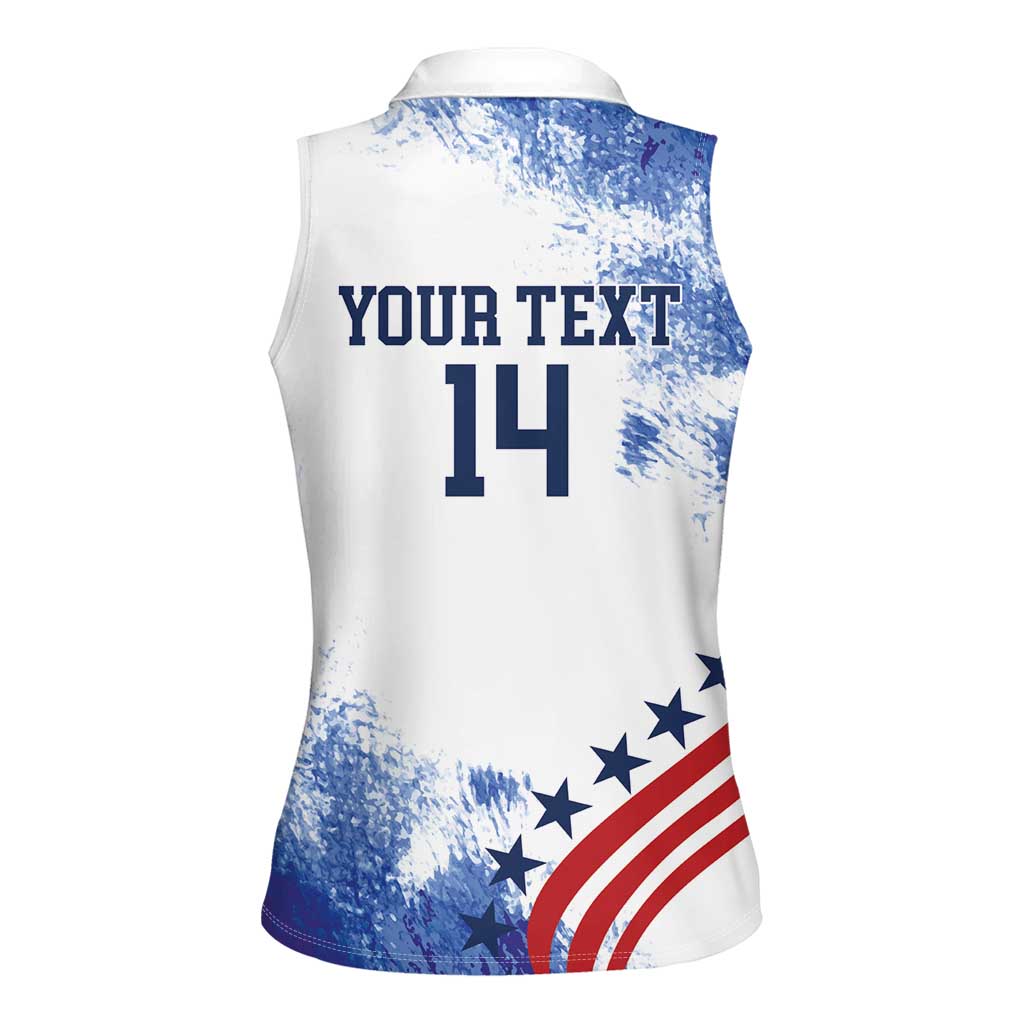Custom United States Lacrosse Women Sleeveless Polo Shirt 2025 Grunge Style