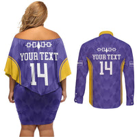 Custom Haudenosaunee Lacrosse Couples Matching Off Shoulder Short Dress and Long Sleeve Button Shirt 2025 Go Nationals