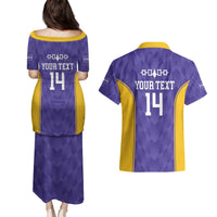 Custom Haudenosaunee Lacrosse Couples Matching Puletasi and Hawaiian Shirt 2025 Go Nationals