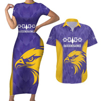 Custom Haudenosaunee Lacrosse Couples Matching Short Sleeve Bodycon Dress and Hawaiian Shirt 2025 Go Nationals