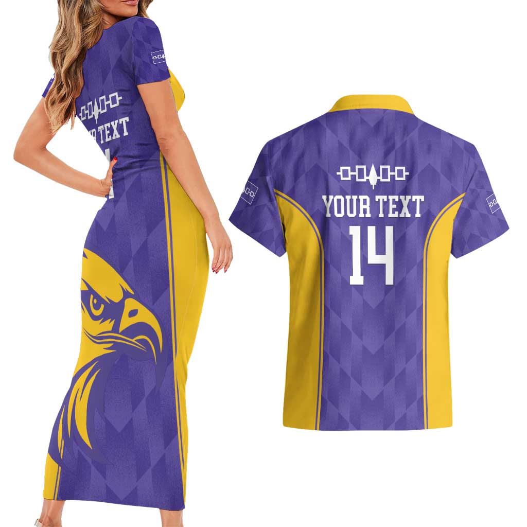 Custom Haudenosaunee Lacrosse Couples Matching Short Sleeve Bodycon Dress and Hawaiian Shirt 2025 Go Nationals