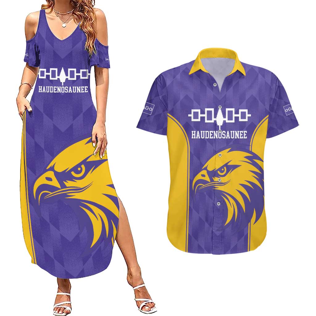 Custom Haudenosaunee Lacrosse Couples Matching Summer Maxi Dress and Hawaiian Shirt 2025 Go Nationals